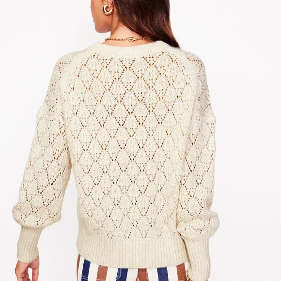 Boden Chunky pointelle sweater warm ivory - Picture 4 of 12